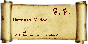 Hernesz Vidor névjegykártya